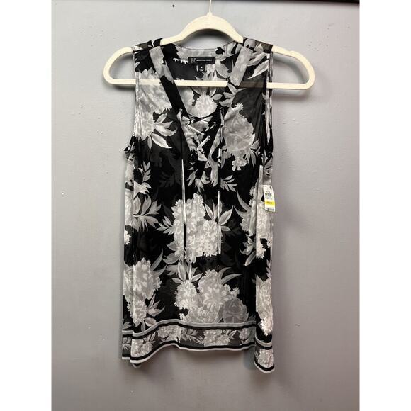 Faith and Joy Tops - faith‎ and Joy by Monteau Top Womens PS Petite Blue Keyhole neck Sleeveless NEW